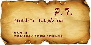 Pintér Tatjána névjegykártya